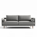 Gray fabric sofa with wood legs and removable cushions 200 x 90 x 85cm