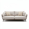 Fabric upholstered sofa with decorative pillows and wooden frame 200 x 90 x 85cm