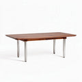 Walnut dining table with stainless steel legs 72 x 36 x 30 inches