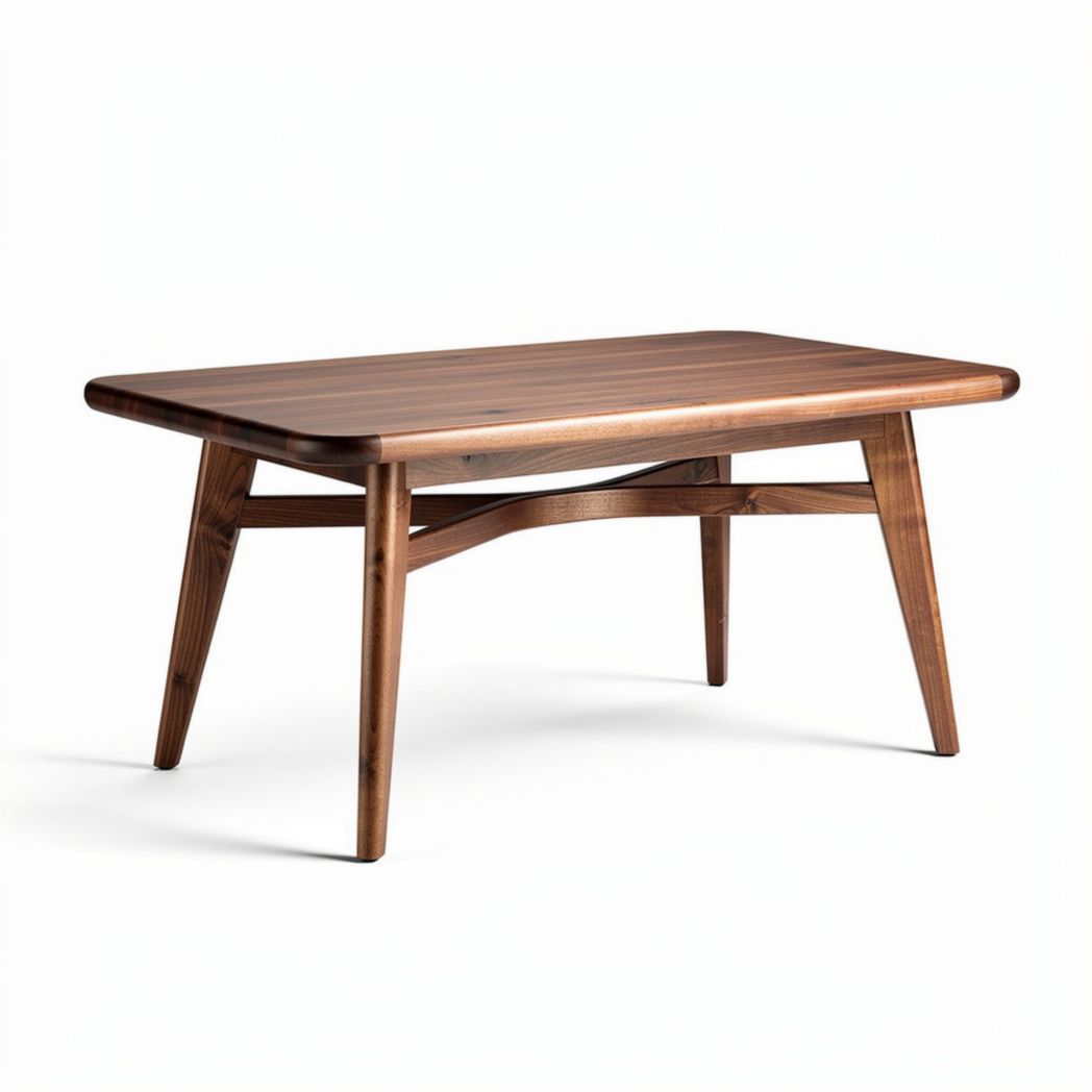 Walnut wood coffee table with modern design dimensions 150 x 90 x 75cm