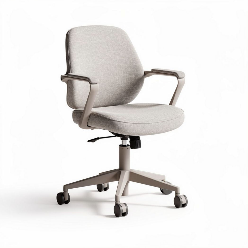 Office chair with adjustable height and gray fabric upholstery 60 x 60 x 90cm